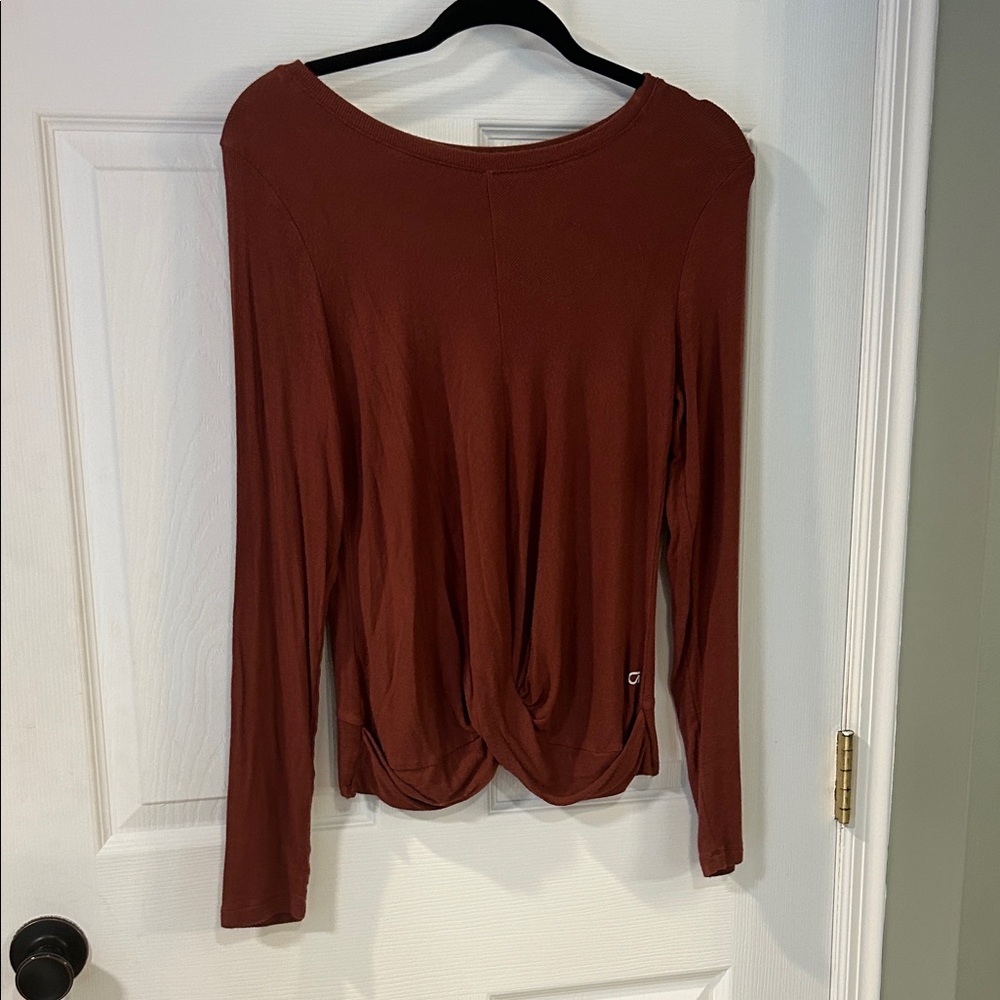 GAP Women's Brick Red Long Sleeve Blouse